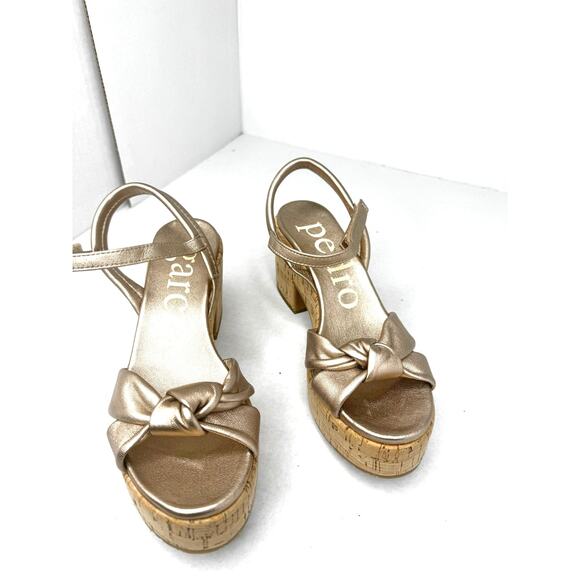 Pedro Garcia  Rose Gold Dala Slingback Platform Sandal Nappa Lame size 40.5 - Picture 5 of 10